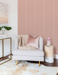 KIT DE 8 ROLOS - 1,00m x 50cm - Papel de Parede Adesivo Brick ZigZag Blossom