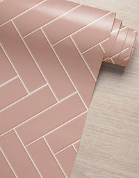KIT DE 8 ROLOS - 1,00m x 50cm - Papel de Parede Adesivo Brick ZigZag Blossom