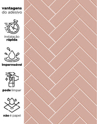 Papel de Parede Adesivo Brick ZigZag Blossom