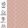 KIT DE 8 ROLOS - 1,00m x 50cm - Papel de Parede Adesivo Brick ZigZag Blossom
