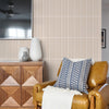 KIT DE 5 ROLOS - 1,50m x 50cm - Papel de Parede Brick Vertical Champagne