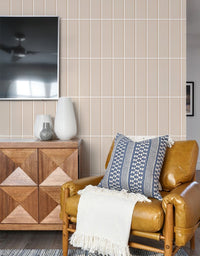 KIT DE 5 ROLOS - 1,50m x 50cm - Papel de Parede Brick Vertical Champagne