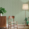 KIT DE 7 ROLOS - 1,00m x 50cm - Papel de Parede Adesivo Brick ZigZag Menta