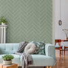 Papel de Parede Adesivo Brick ZigZag Menta