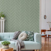 KIT DE 7 ROLOS - 1,00m x 50cm - Papel de Parede Adesivo Brick ZigZag Menta