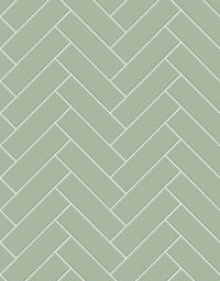 KIT DE 7 ROLOS - 1,00m x 50cm - Papel de Parede Adesivo Brick ZigZag Menta