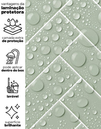 Papel de Parede Adesivo Brick ZigZag Menta