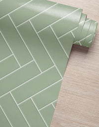 KIT DE 7 ROLOS - 1,00m x 50cm - Papel de Parede Adesivo Brick ZigZag Menta