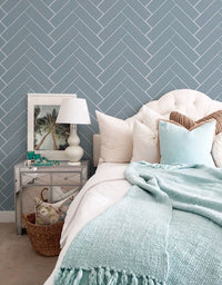 Papel de Parede Adesivo Brick ZigZag Frost