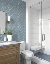 Papel de Parede Adesivo Brick ZigZag Frost