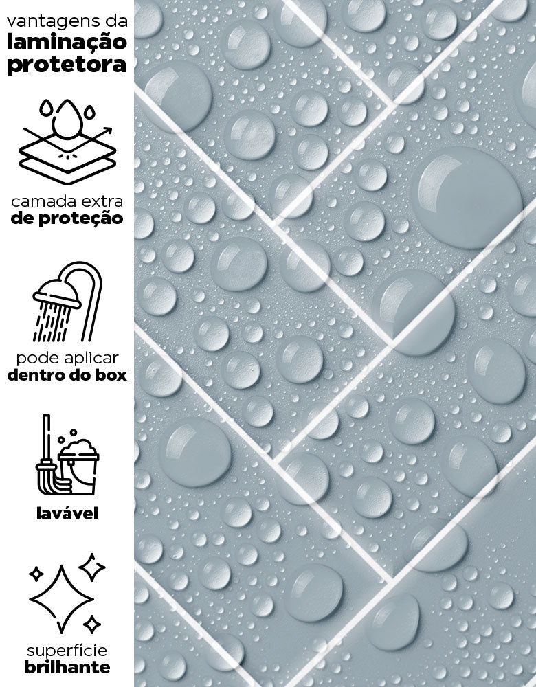 Papel de Parede Adesivo Brick ZigZag Frost