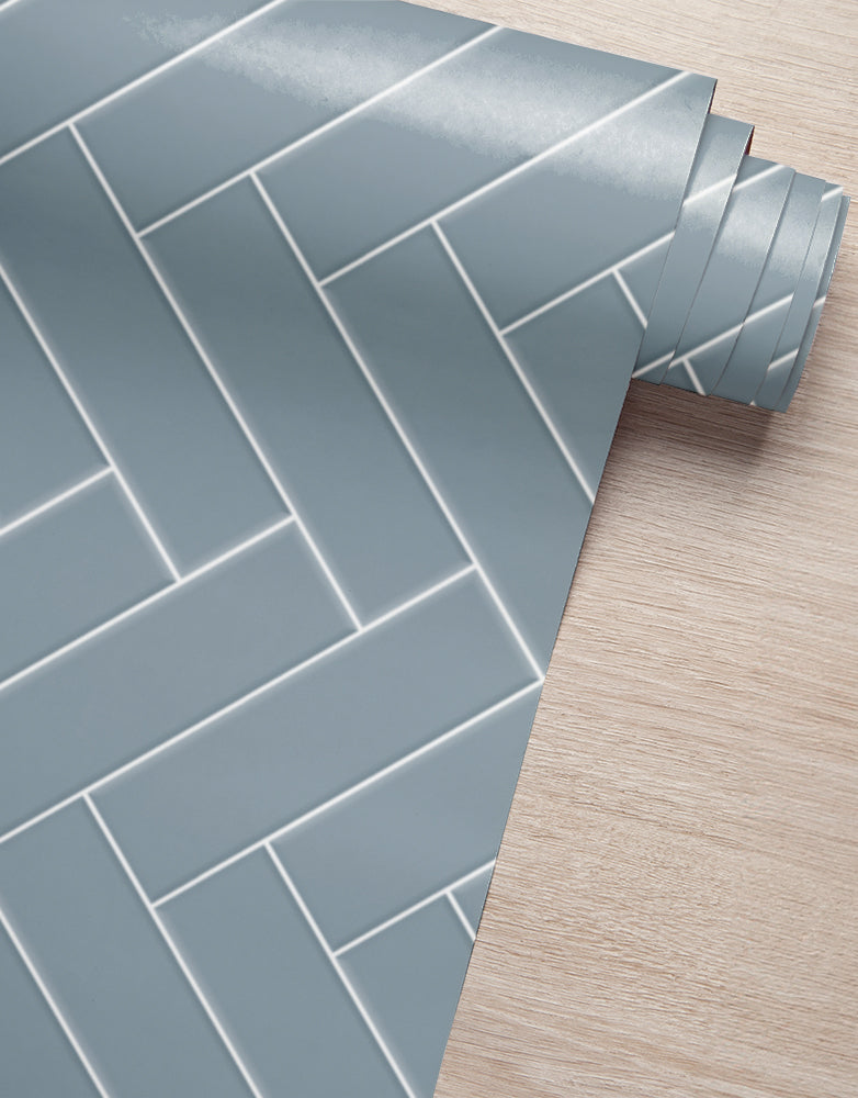 Papel de Parede Adesivo Brick ZigZag Frost