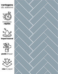 Papel de Parede Adesivo Brick ZigZag Frost