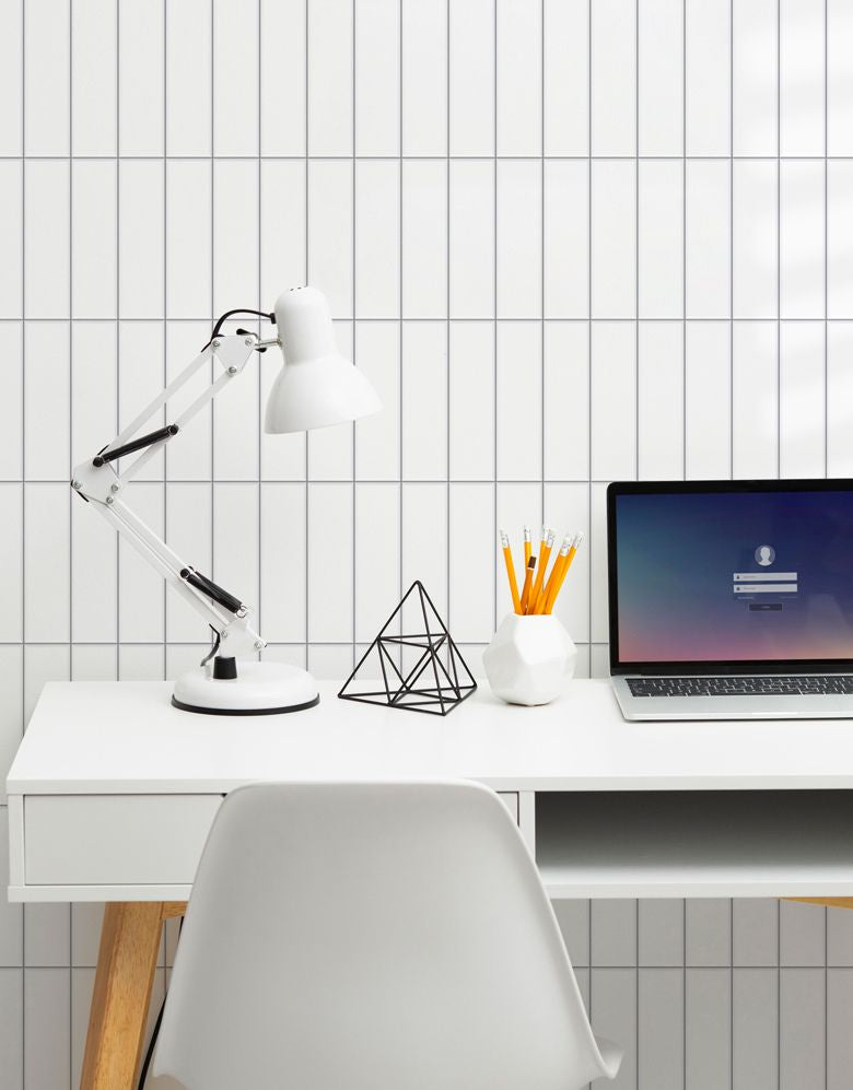 Papel de Parede de Azulejo Brick Vertical Snow