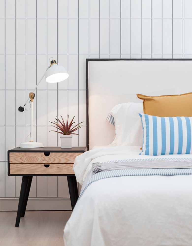 Papel de Parede de Azulejo Brick Vertical Snow