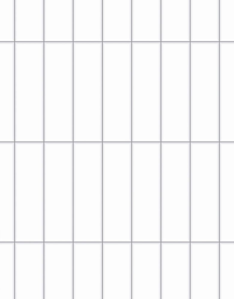 KIT DE 8 ROLOS - 1,00m x 50cm - Papel de Parede de Azulejo Brick Vertical Snow