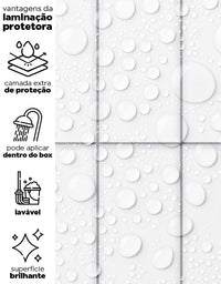 KIT DE 8 ROLOS - 1,00m x 50cm - Papel de Parede de Azulejo Brick Vertical Snow