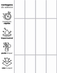 KIT DE 8 ROLOS - 1,00m x 50cm - Papel de Parede de Azulejo Brick Vertical Snow
