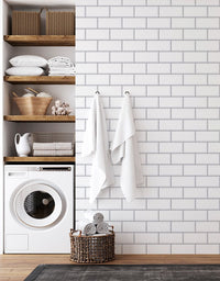 Papel de Parede Adesivo Brick Metro Snow