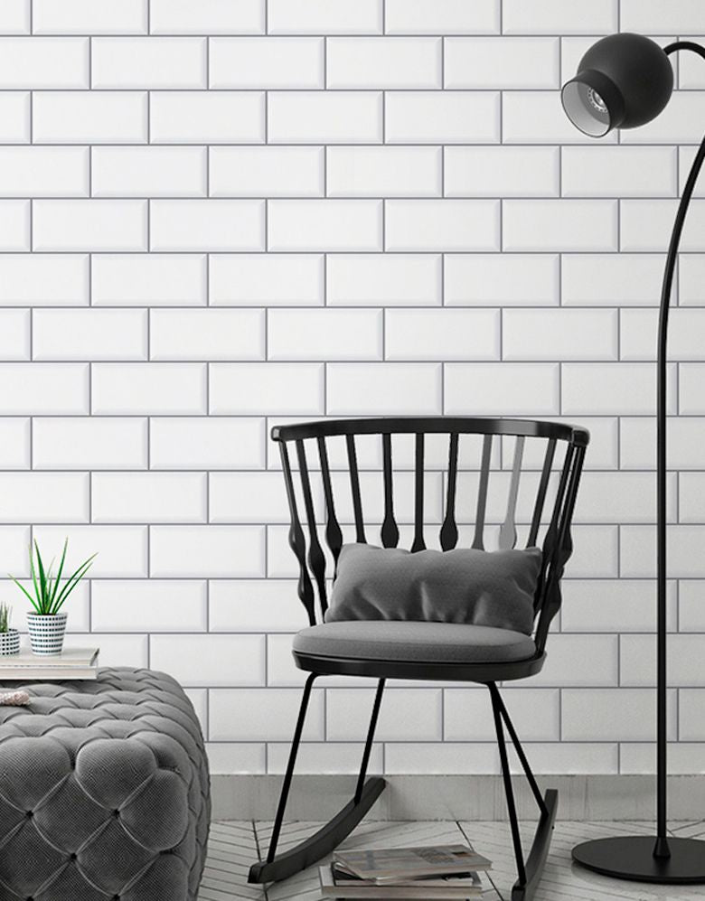 Papel de Parede Adesivo Brick Metro Snow