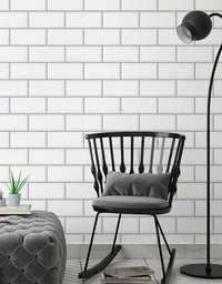 KIT DE 6 ROLOS - 1,00m x 50cm - Papel de Parede Adesivo Brick Metro Snow