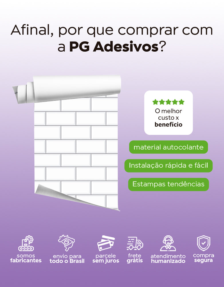 Papel de Parede Adesivo Brick Metro Snow