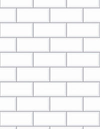 KIT DE 6 ROLOS - 1,00m x 50cm - Papel de Parede Adesivo Brick Metro Snow