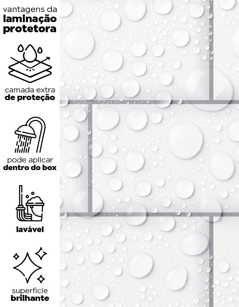 Papel de Parede Adesivo Brick Metro Snow