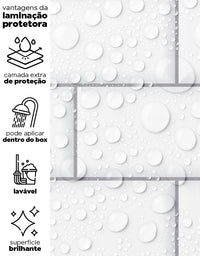 KIT DE 6 ROLOS - 1,00m x 50cm - Papel de Parede Adesivo Brick Metro Snow