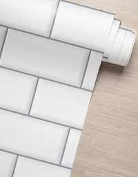 KIT DE 6 ROLOS - 1,00m x 50cm - Papel de Parede Adesivo Brick Metro Snow