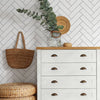 KIT DE 5 ROLOS - 3,00m x 50cm - Papel de Parede Adesivo Brick ZigZag Snow