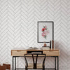KIT DE 5 ROLOS - 3,00m x 50cm - Papel de Parede Adesivo Brick ZigZag Snow