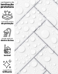 Papel de Parede Adesivo Brick ZigZag Snow