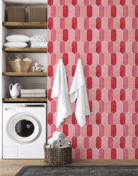 Papel de Parede Adesivo Bricks Escamas Azaléia Rosa