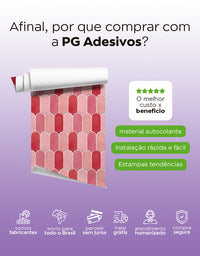 Papel de Parede Adesivo Bricks Escamas Azaléia Rosa