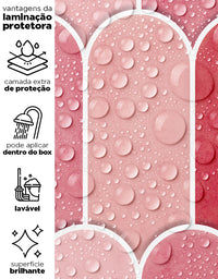 Papel de Parede Adesivo Bricks Escamas Azaléia Rosa