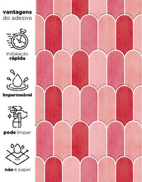 Papel de Parede Adesivo Bricks Escamas Azaléia Rosa