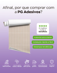 KIT DE 5 ROLOS - 1,50m x 50cm - Papel de Parede Brick Vertical Champagne
