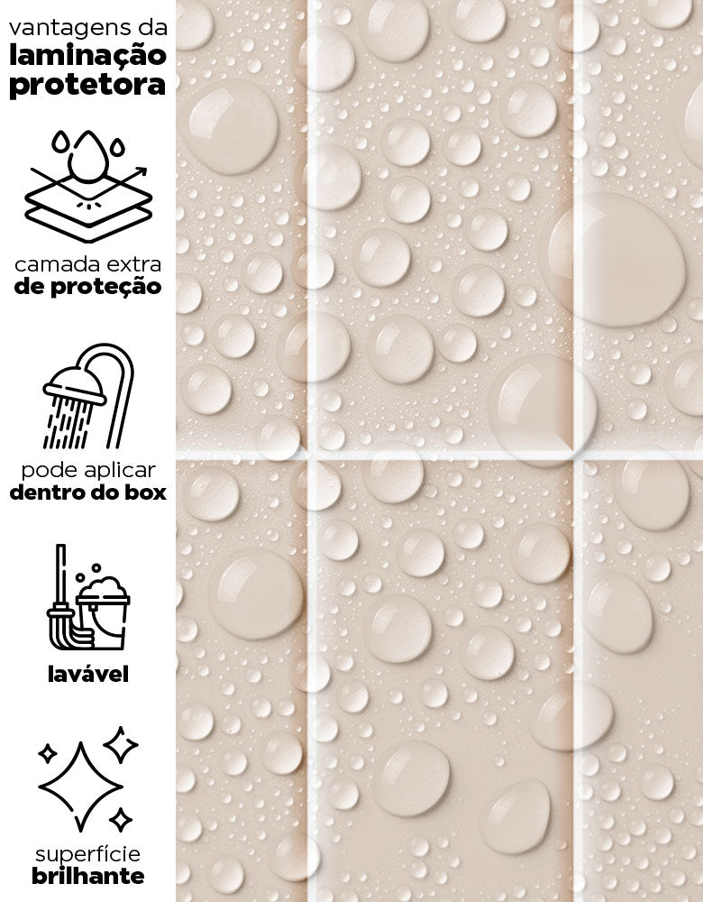 Papel de Parede Brick Vertical Champagne