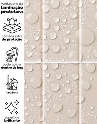 KIT DE 5 ROLOS - 1,50m x 50cm - Papel de Parede Brick Vertical Champagne