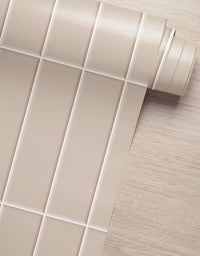 KIT DE 5 ROLOS - 1,50m x 50cm - Papel de Parede Brick Vertical Champagne