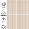 KIT DE 5 ROLOS - 1,50m x 50cm - Papel de Parede Brick Vertical Champagne