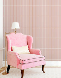 Papel de Parede Brick Vertical Blush Com película para áreas úmidas e molhadas 1,00x0,50m