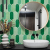 KIT DE 6 ROLOS - 2,50m x 50cm - Papel de Parede Adesivo Bricks Escamas Verde Folha