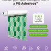 KIT DE 2 ROLOS - 3,00m x 50cm - Papel de Parede Adesivo Bricks Escamas Verde Folha
