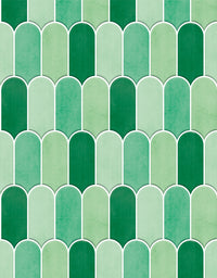 Papel de Parede Adesivo Bricks Escamas Verde Folha