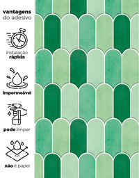 Papel de Parede Adesivo Bricks Escamas Verde Folha