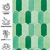 KIT DE 6 ROLOS - 2,50m x 50cm - Papel de Parede Adesivo Bricks Escamas Verde Folha