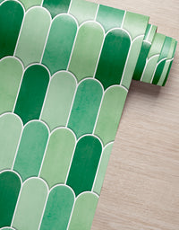 Papel de Parede Adesivo Bricks Escamas Verde Folha