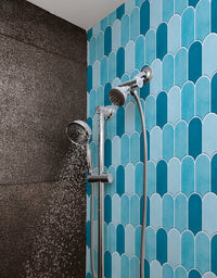 KIT DE 2 ROLOS - 3,00m x 50cm - Papel de Parede Adesivo Bricks Escamas Céu Azul